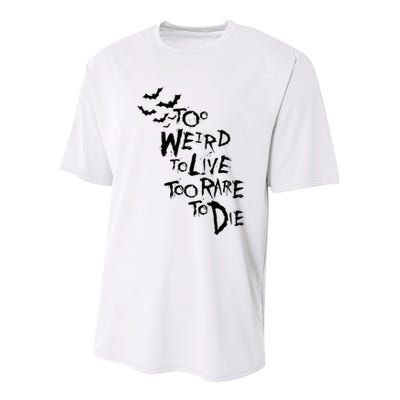 Too Weird To Live Rare To Die Hunter Thompson Youth Performance Sprint T-Shirt