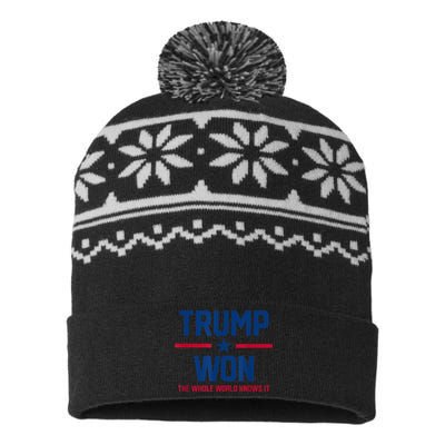 Trump Won The Whole World Knows It USA-Made Snowflake Beanie