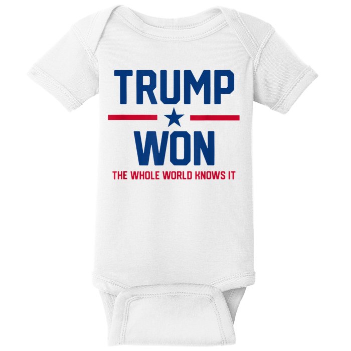 Trump Won The Whole World Knows It Baby Bodysuit