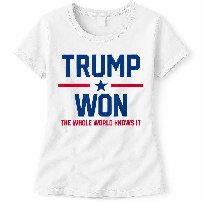 Trump Won The Whole World Knows It Womens T-Shirt