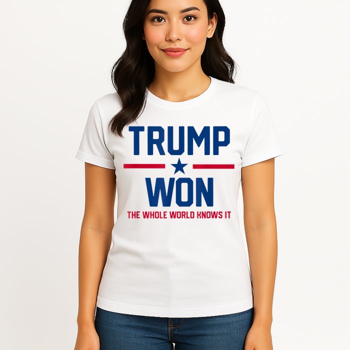 Trump Won The Whole World Knows It Womens T-Shirt