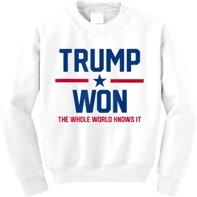 Trump Won The Whole World Knows It Kids Sweatshirt