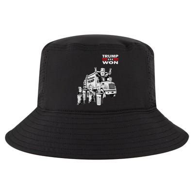 Trump Won Trump Waste Management Funny Trump Garbage Truck Cool Comfort Performance Bucket Hat