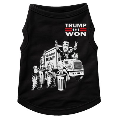 Trump Won Trump Waste Management Funny Trump Garbage Truck Doggie Tank