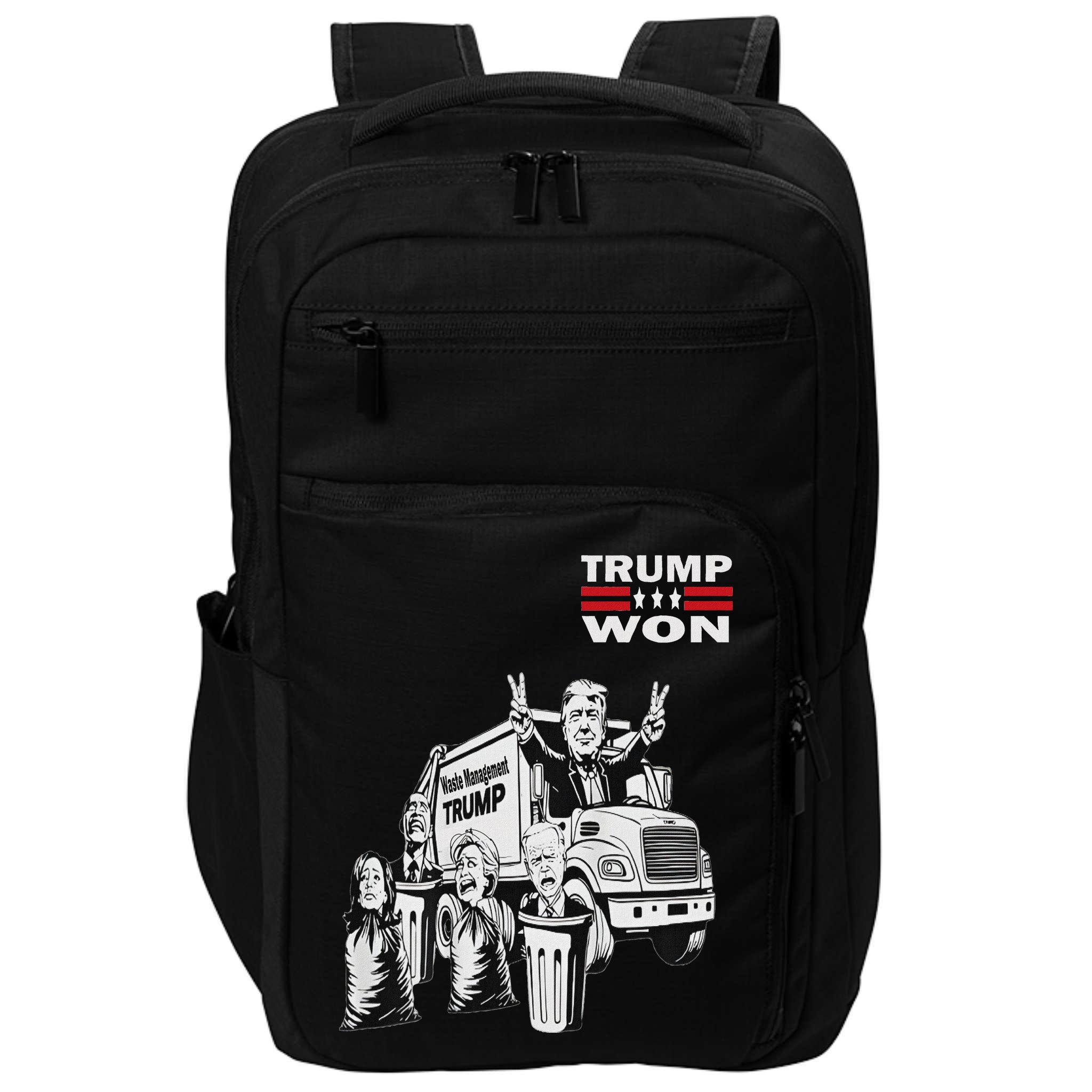 Trump Won Trump Waste Management Funny Trump Garbage Truck Impact Tech Backpack