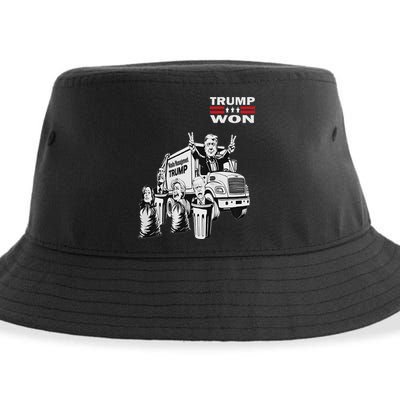 Trump Won Trump Waste Management Funny Trump Garbage Truck Sustainable Bucket Hat