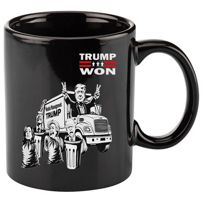 Trump Won Trump Waste Management Funny Trump Garbage Truck 11oz C Handle Ceramic Mug