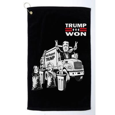 Trump Won Trump Waste Management Funny Trump Garbage Truck Golf Towel