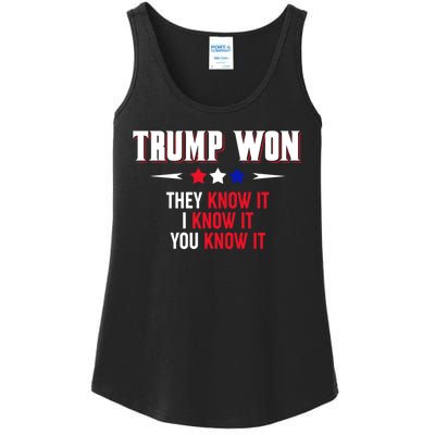 Trump Won They Know It I Know It You Know It Ladies Essential Tank