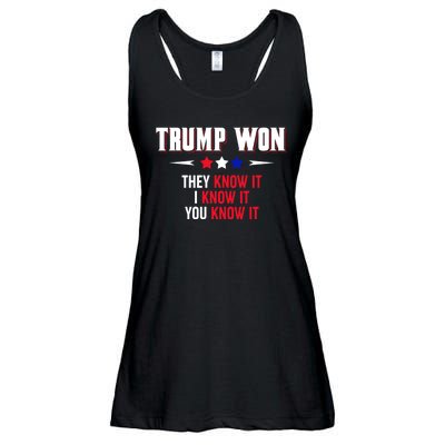 Trump Won They Know It I Know It You Know It Ladies Essential Flowy Tank