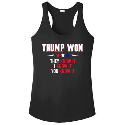 Trump Won They Know It I Know It You Know It Ladies PosiCharge Competitor Racerback Tank