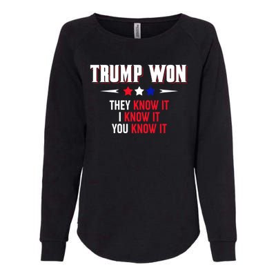 Trump Won They Know It I Know It You Know It Womens California Wash Sweatshirt