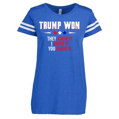 Trump Won They Know It I Know It You Know It Enza Ladies Jersey Football T-Shirt