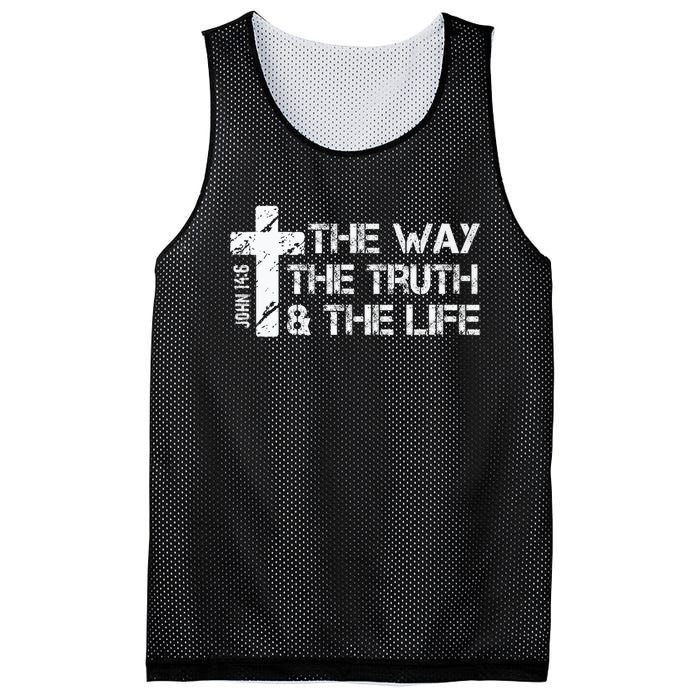 The Way Truth Life John 14 6 Bible Verse Christian Faith Mesh Reversible Basketball Jersey Tank