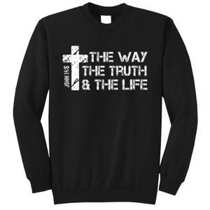 The Way Truth Life John 14 6 Bible Verse Christian Faith Tall Sweatshirt