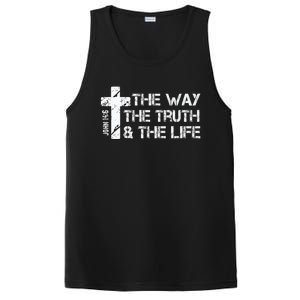 The Way Truth Life John 14 6 Bible Verse Christian Faith PosiCharge Competitor Tank