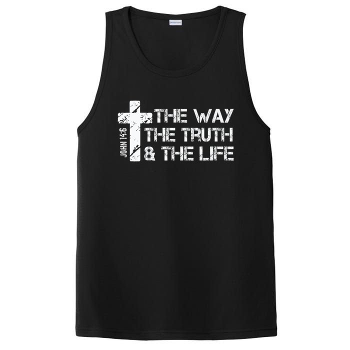 The Way Truth Life John 14 6 Bible Verse Christian Faith PosiCharge Competitor Tank