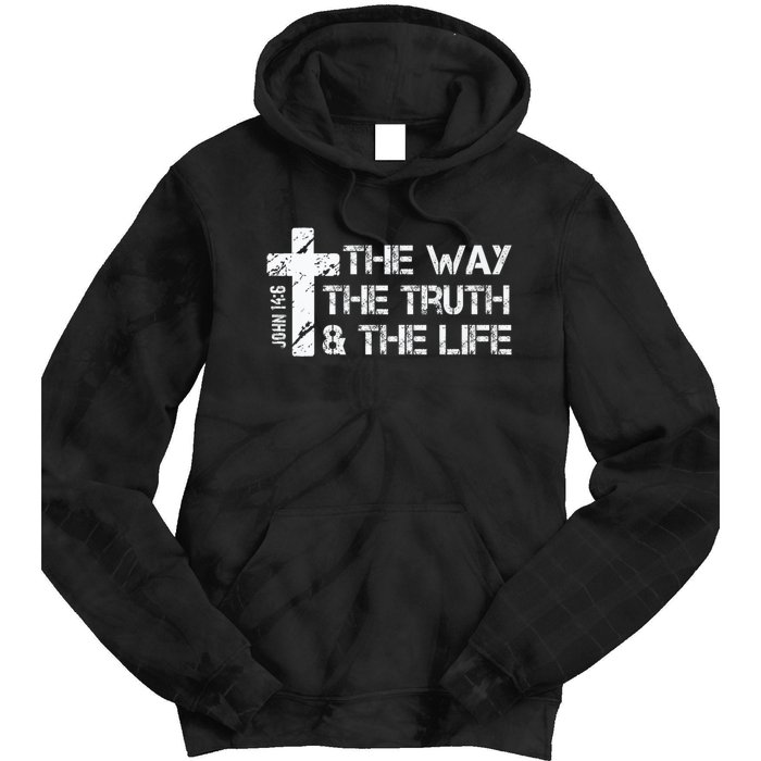 The Way Truth Life John 14 6 Bible Verse Christian Faith Tie Dye Hoodie