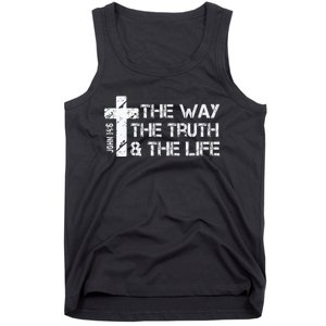 The Way Truth Life John 14 6 Bible Verse Christian Faith Tank Top