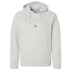 Texas Wo Texas State Map Flag Distressed Performance Fleece Hoodie