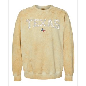 Texas Wo Texas State Map Flag Distressed Colorblast Crewneck Sweatshirt