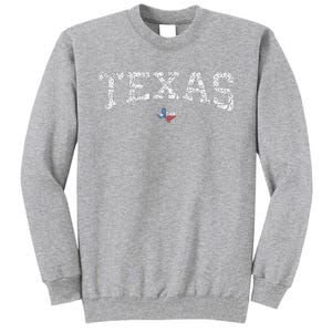 Texas Wo Texas State Map Flag Distressed Tall Sweatshirt