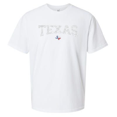 Texas Wo Texas State Map Flag Distressed Sueded Cloud Jersey T-Shirt