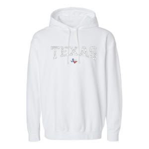 Texas Wo Texas State Map Flag Distressed Garment-Dyed Fleece Hoodie