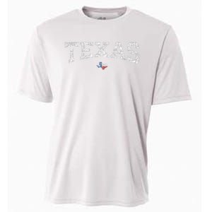 Texas Wo Texas State Map Flag Distressed Cooling Performance Crew T-Shirt