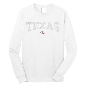 Texas Wo Texas State Map Flag Distressed Long Sleeve Shirt