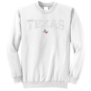 Texas Wo Texas State Map Flag Distressed Sweatshirt