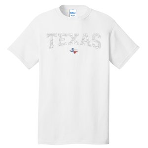 Texas Wo Texas State Map Flag Distressed Tall T-Shirt