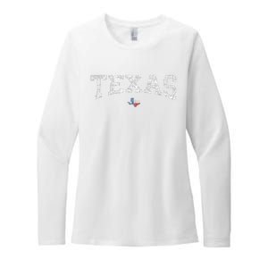 Texas Wo Texas State Map Flag Distressed Womens CVC Long Sleeve Shirt