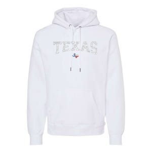 Texas Wo Texas State Map Flag Distressed Premium Hoodie