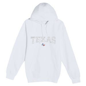 Texas Wo Texas State Map Flag Distressed Premium Pullover Hoodie