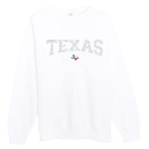 Texas Wo Texas State Map Flag Distressed Premium Crewneck Sweatshirt