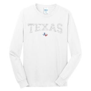 Texas Wo Texas State Map Flag Distressed Tall Long Sleeve T-Shirt