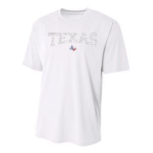 Texas Wo Texas State Map Flag Distressed Performance Sprint T-Shirt