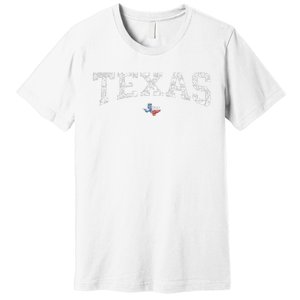 Texas Wo Texas State Map Flag Distressed Premium T-Shirt