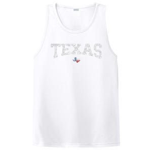 Texas Wo Texas State Map Flag Distressed PosiCharge Competitor Tank