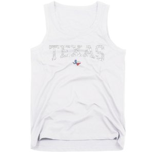 Texas Wo Texas State Map Flag Distressed Tank Top