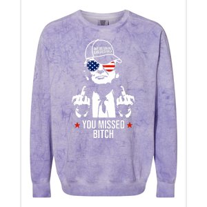 Trump Were Taking America Back You Missed Bitch Funny Colorblast Crewneck Sweatshirt