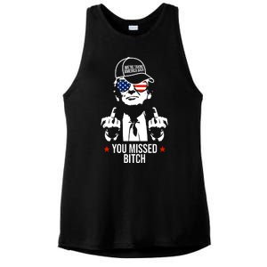 Trump Were Taking America Back You Missed Bitch Funny Ladies PosiCharge Tri-Blend Wicking Tank