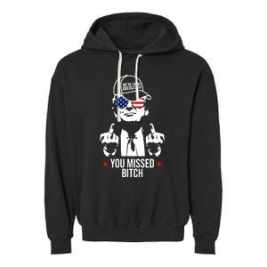 Trump Were Taking America Back You Missed Bitch Funny Garment-Dyed Fleece Hoodie