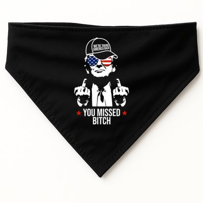 Trump Were Taking America Back You Missed Bitch Funny USA-Made Doggie Bandana