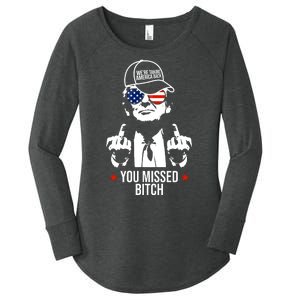 Trump Were Taking America Back You Missed Bitch Funny Women's Perfect Tri Tunic Long Sleeve Shirt