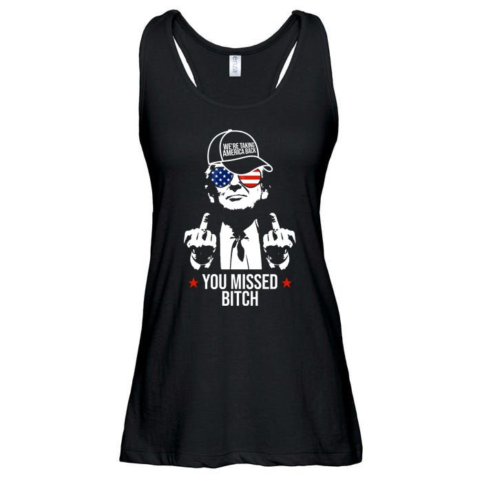 Trump Were Taking America Back You Missed Bitch Funny Ladies Essential Flowy Tank