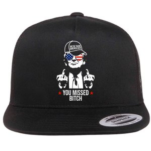 Trump Were Taking America Back You Missed Bitch Funny Flat Bill Trucker Hat