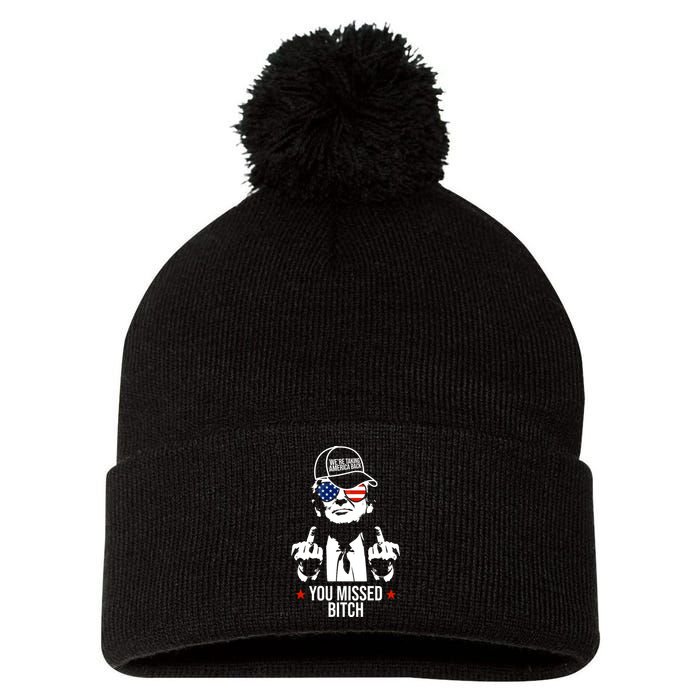 Trump Were Taking America Back You Missed Bitch Funny Pom Pom 12in Knit Beanie