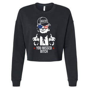 Trump Were Taking America Back You Missed Bitch Funny Cropped Pullover Crew